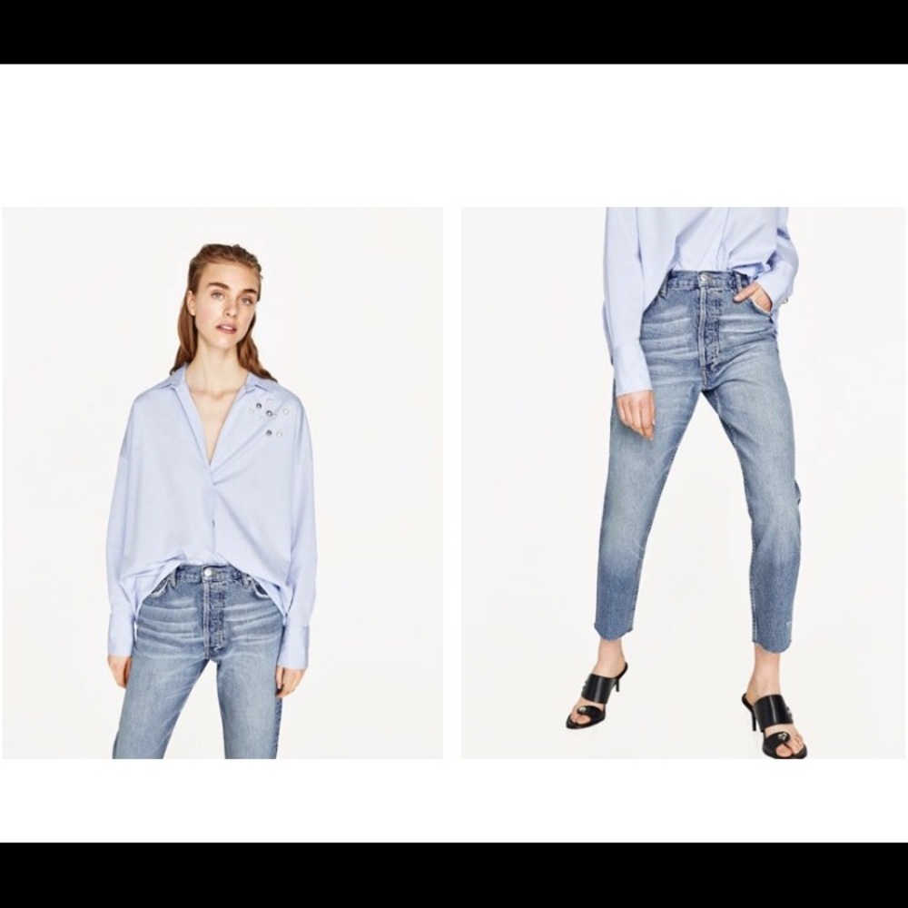 Zara high rise relaxed fit jeans size 10