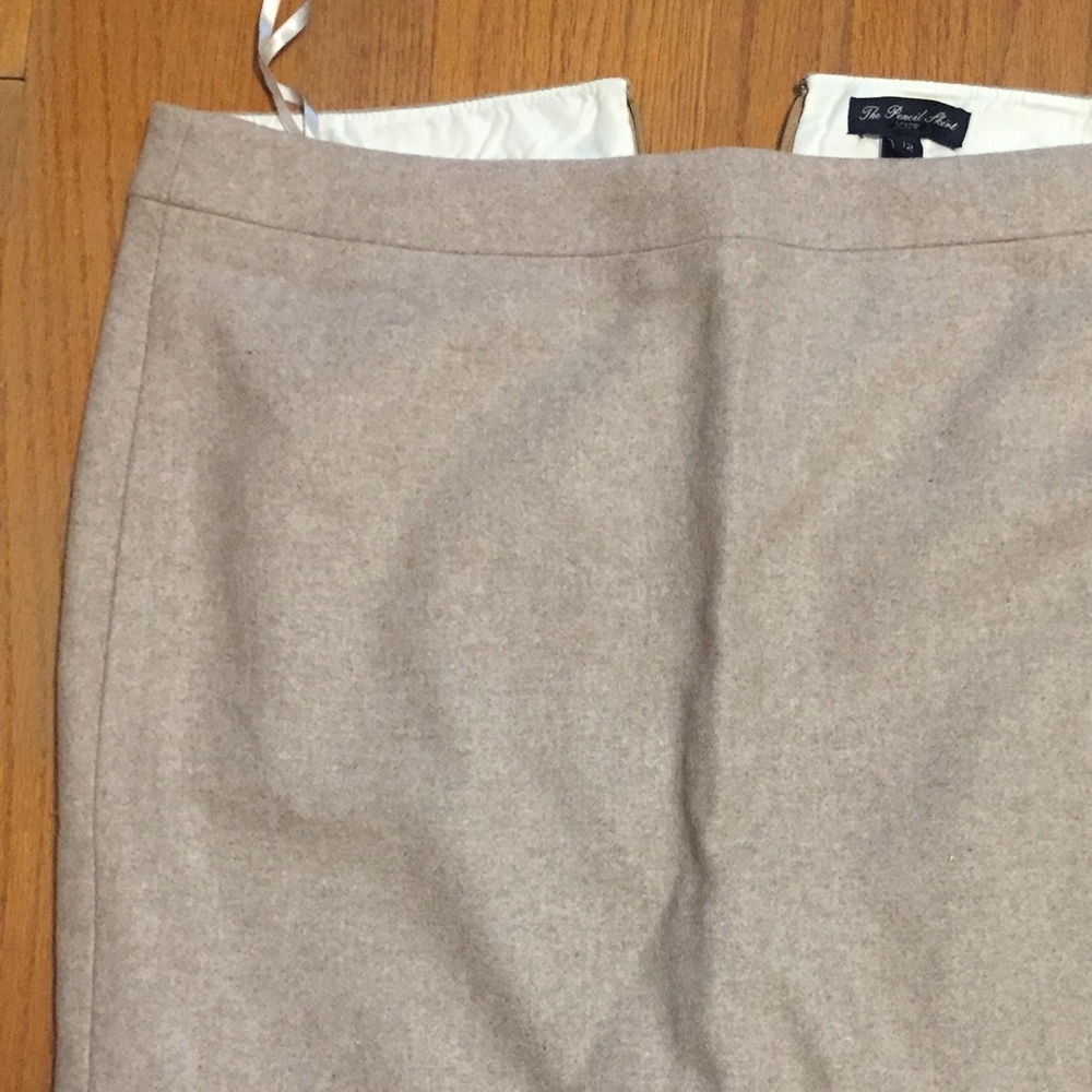 J Crew beige pencil skirt size 12
