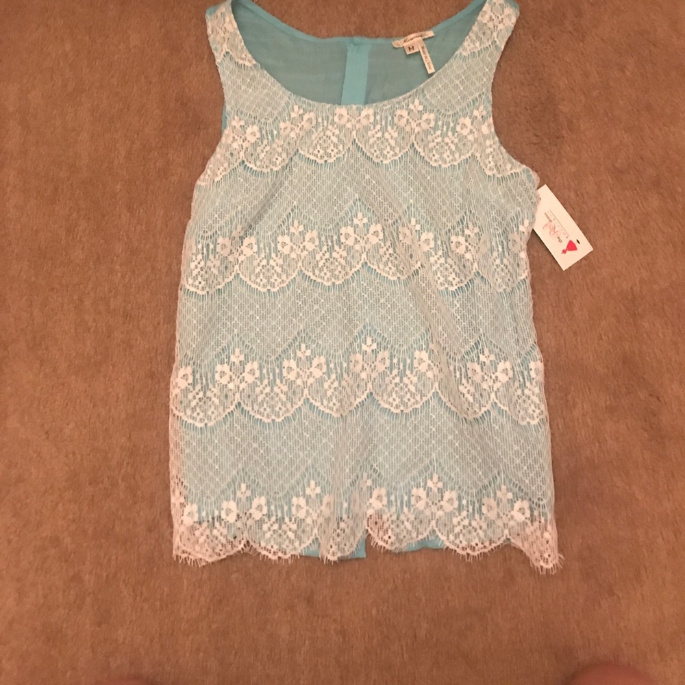 Blue lace tank