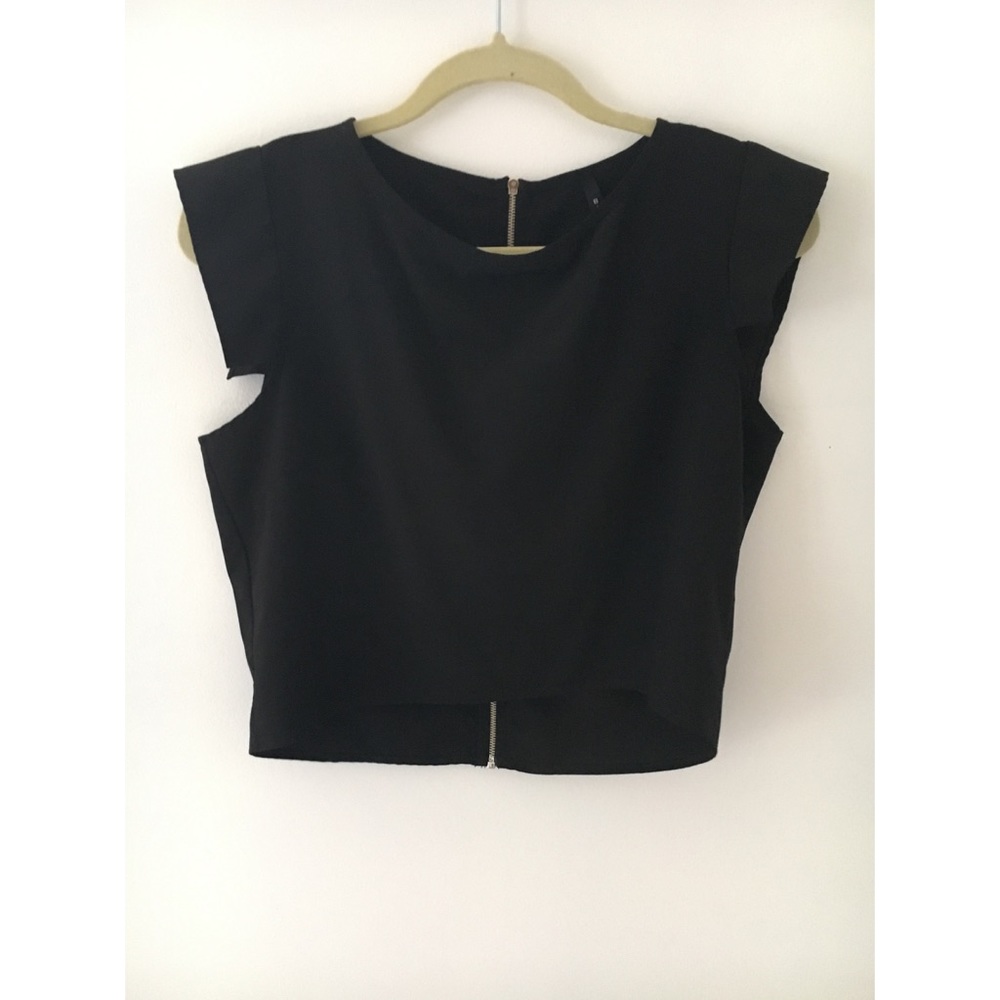 Zipper Back Crop Top