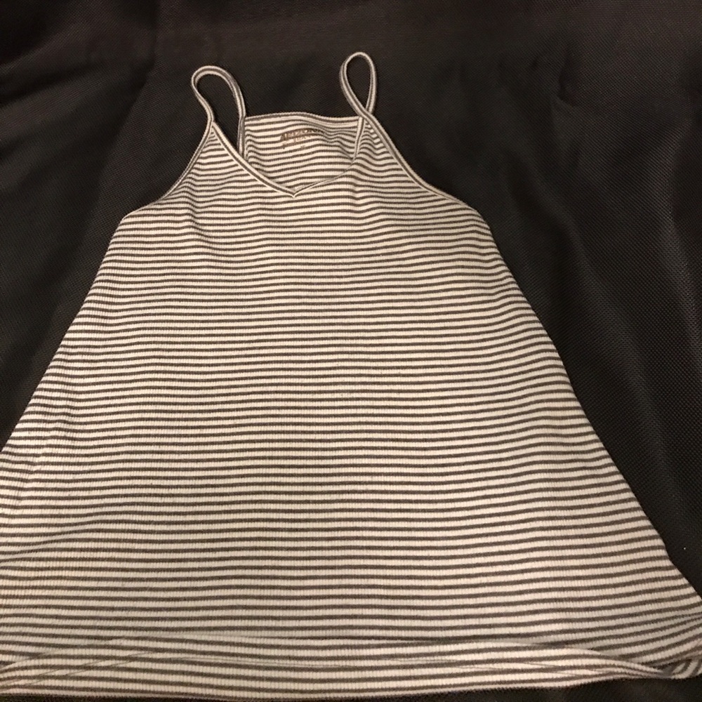 White and gray lined shirt