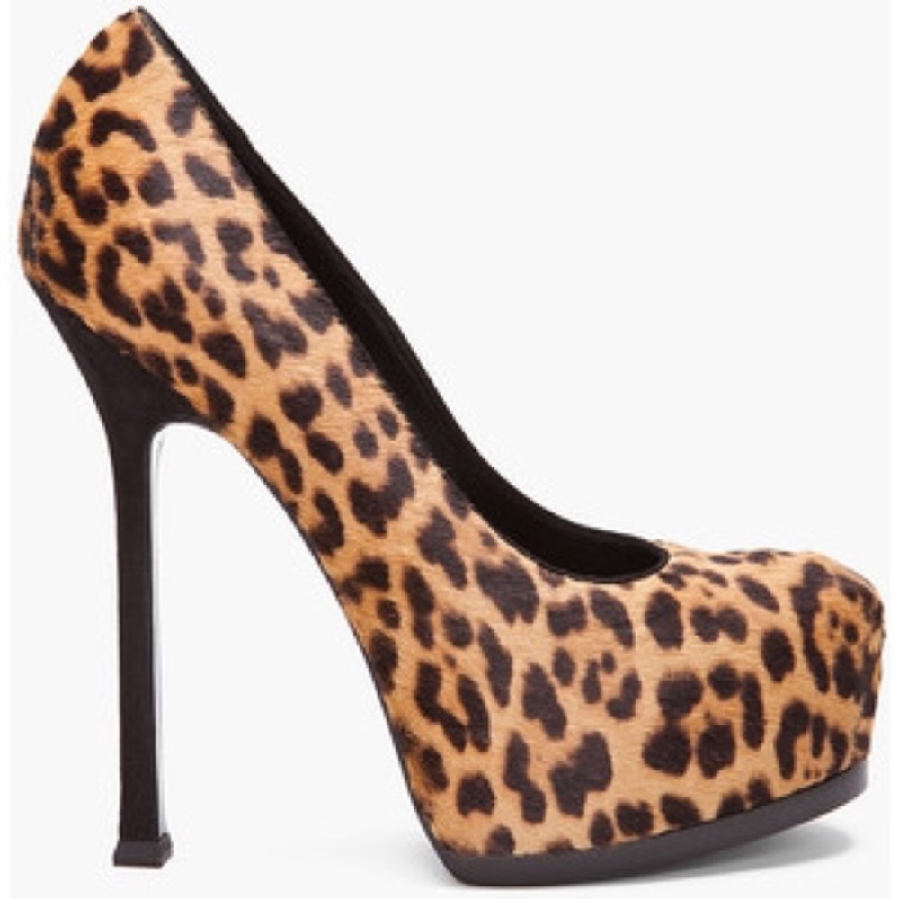 Saint Laurent (YSL) Calf Hair Animal Print Pumps