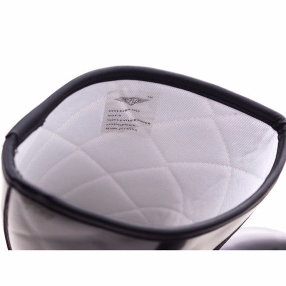 Women 11'' Rubber Rain Boots Black Wellies, Quilted , Black - Picture 3 of 3