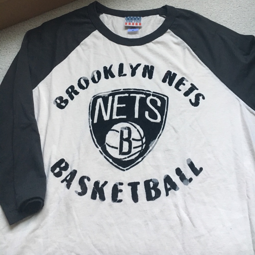 Junk Food Brooklyn Nets Baseball Tee