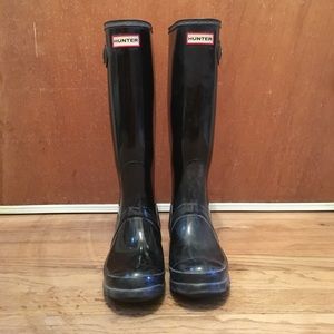 GLOSSY BLACK HUNTER BOOTS
