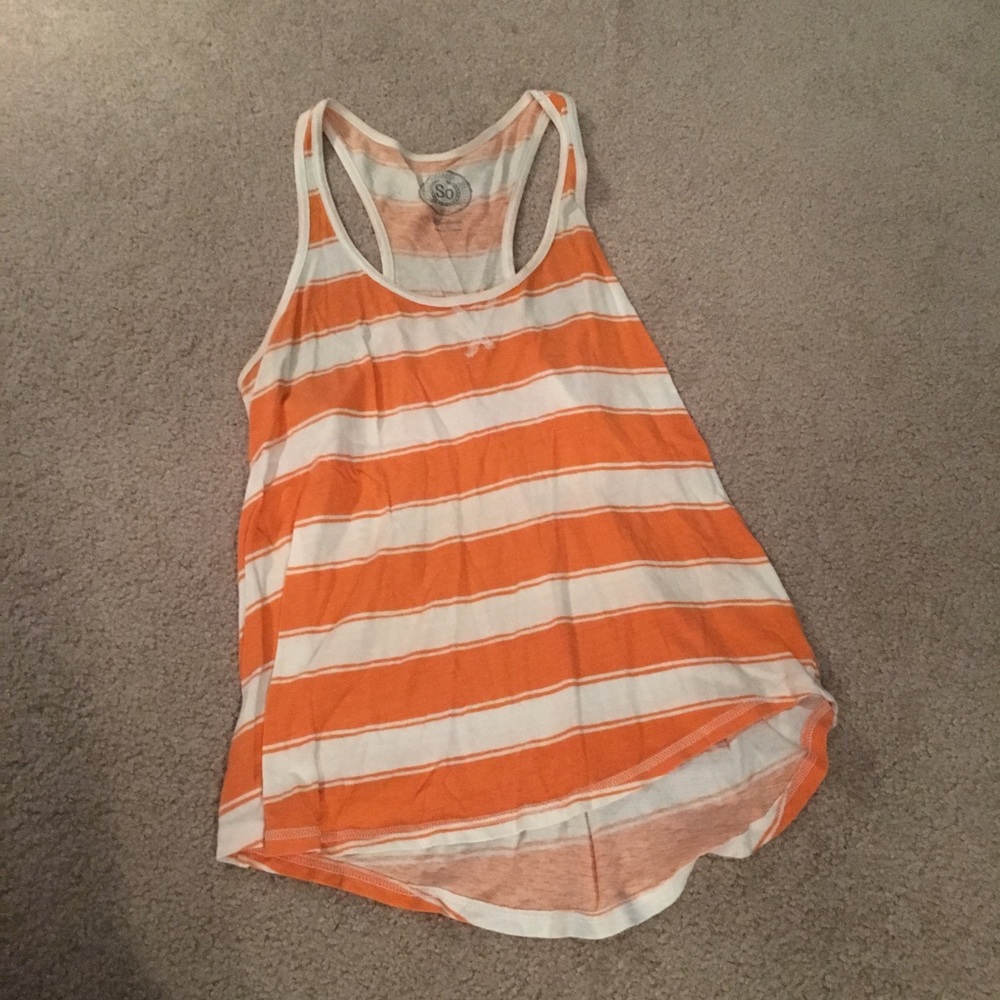 Orange and white racerback tank top by So®