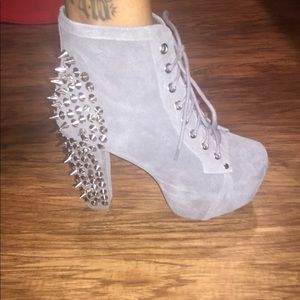 JEFFREY CAMPBELL GREY SUEDE SPIKE