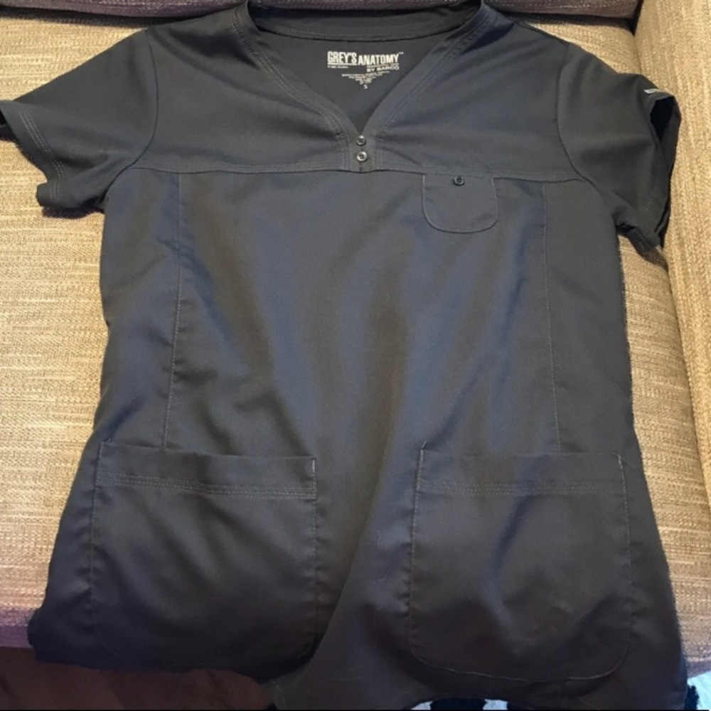 Greys anatomy Scrub top steel grey small