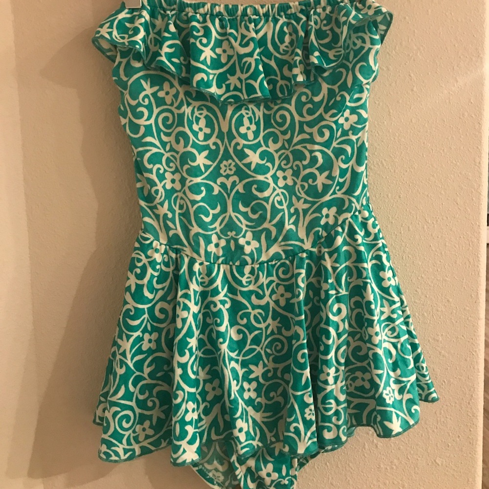 Vintage strapless one piece swimsuit