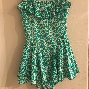 Vintage strapless one piece swimsuit