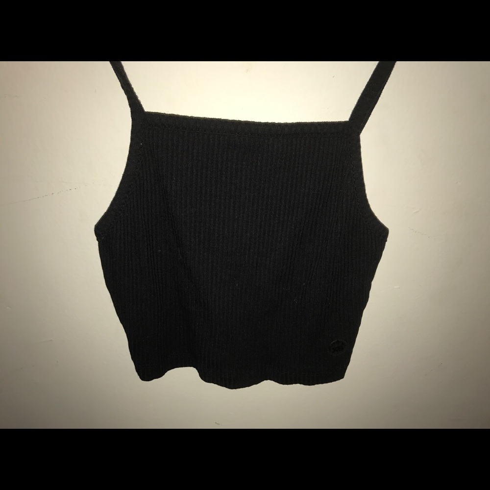 Black ribbed crop tank top Aeropostale