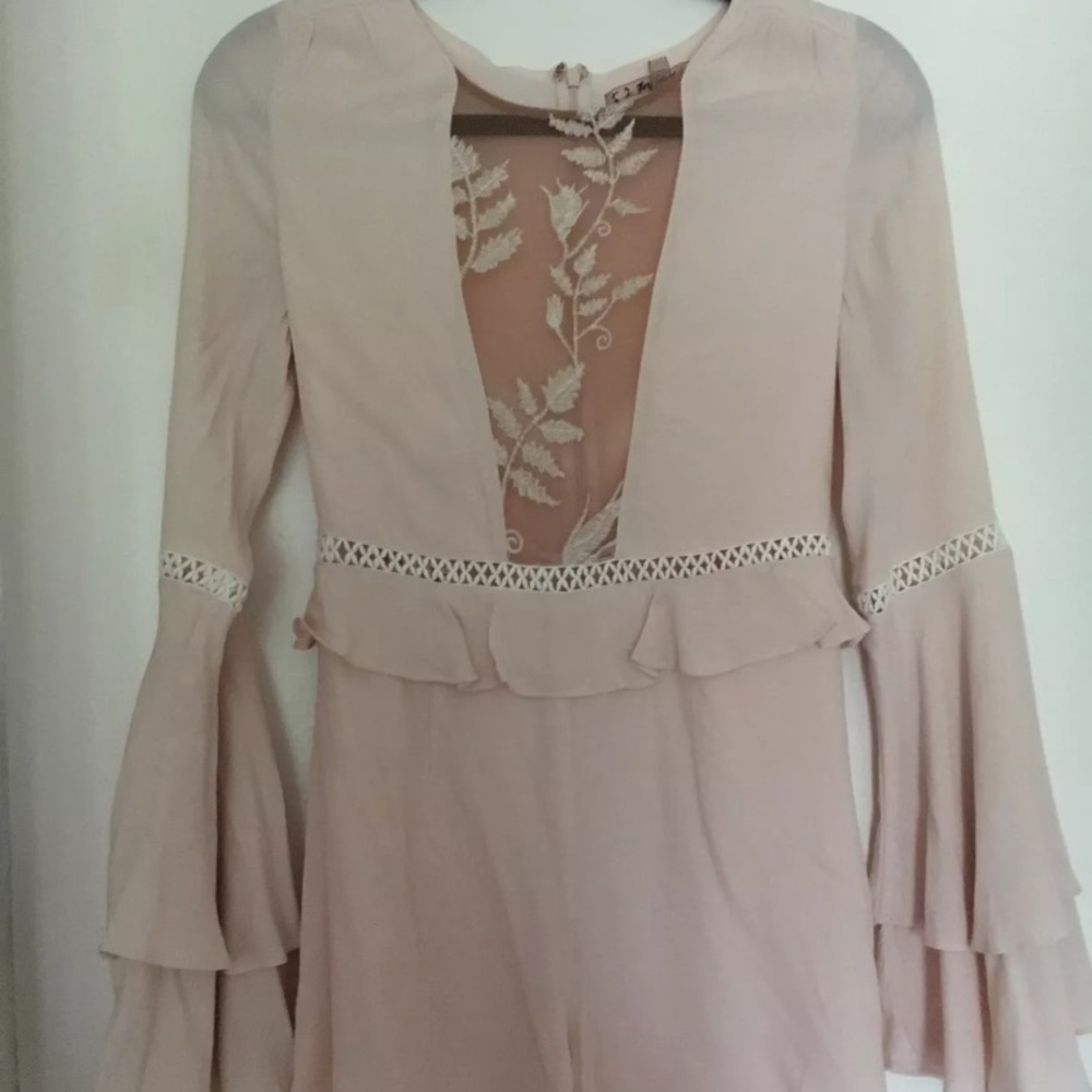 For Love and Lemons Emelia Ruffle Trim Romper XS
