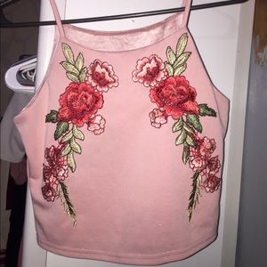 pink rose crop top