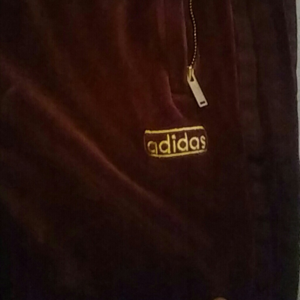 Adidas Velour Track Pants (maroon)