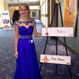 Royal blue Angela and Allison gown