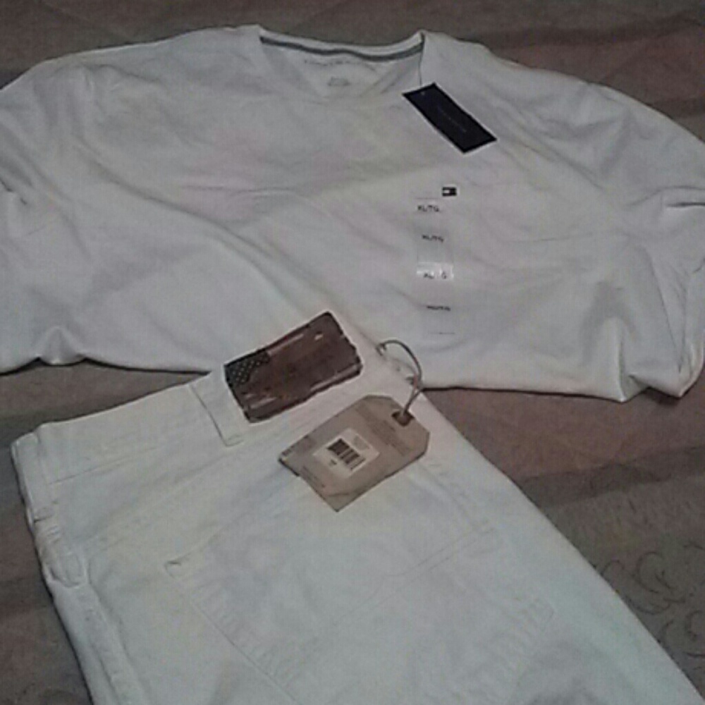 Tommy hilfiger pocket white t & wht Ralph Lauren