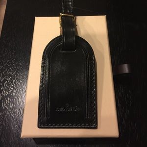 Hand painted Louis Vuitton Luggage Tag in Black
