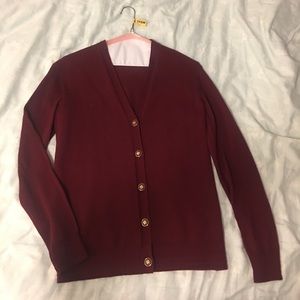Tory Burch Burgundy Cardigan