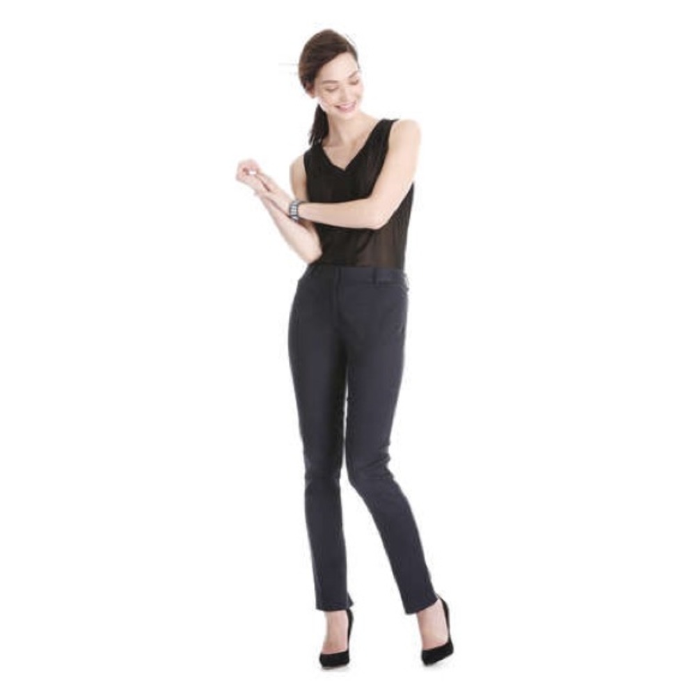 Navy jacquard pants