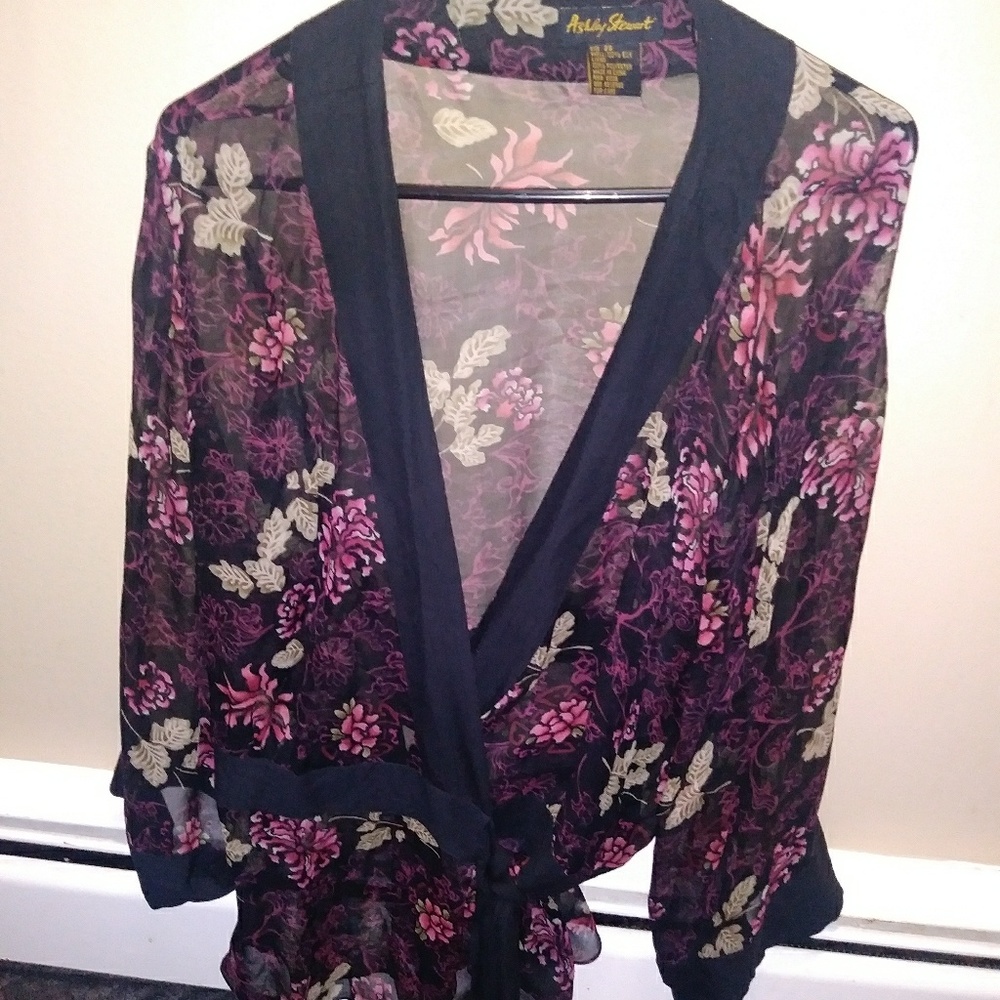 Sheer Silk Kimono Style. Wrap blouse