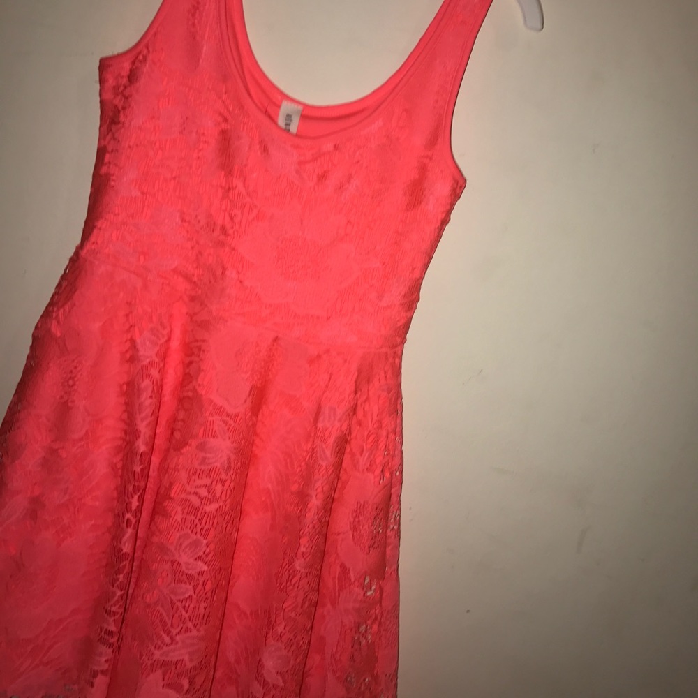 Bright Pink Aeropostale floral lace dress
