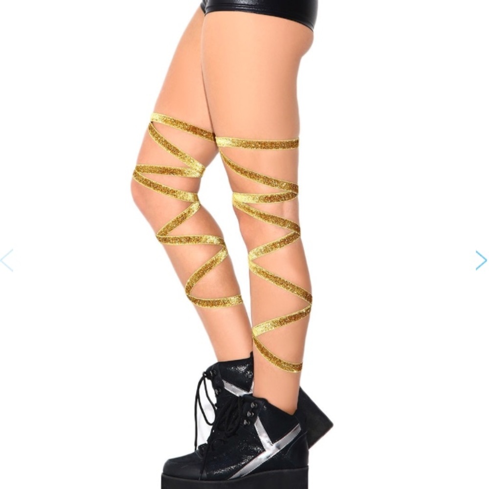 ❤️❤️SOLD❤️❤️Gold glitter leg wraps