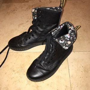 Doc Martens floral & black combat boots!!