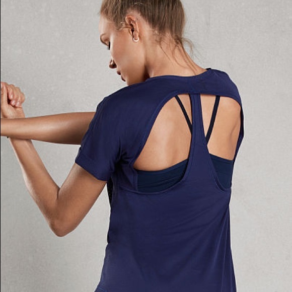 Victoria's Secret Tops - VSX Victoria's Secret Sport Cutout Racerback Tee