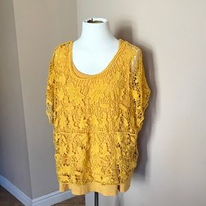 Goldenrod tank and crochet cover set