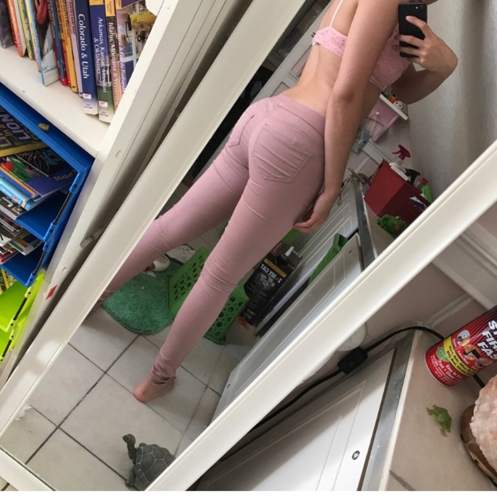 🍭 cream pink fitted pants 🍭