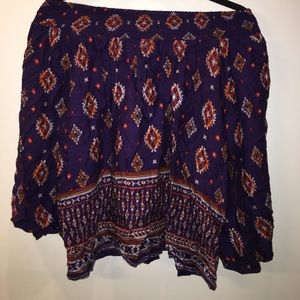 Off the Shoulder Blouse in tribal Print size Large