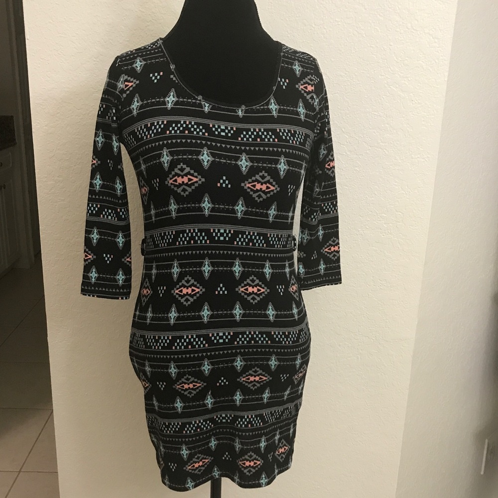 Pink Rose 3/4 Sleeve Sweater Dress Size Small