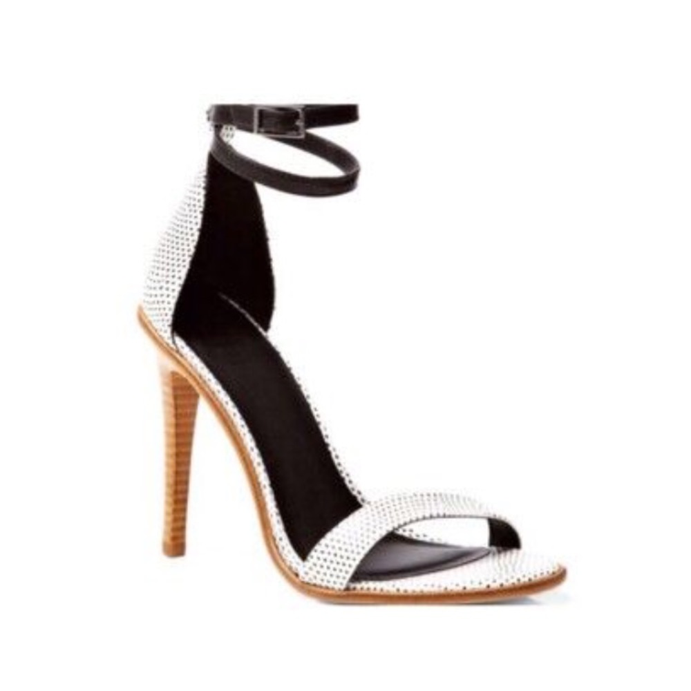 Tibi Amber double ankle strap heel black/white