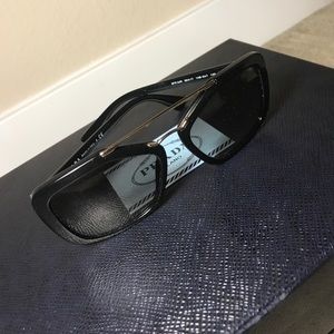 PRADA double bridge square lensed sunglasses