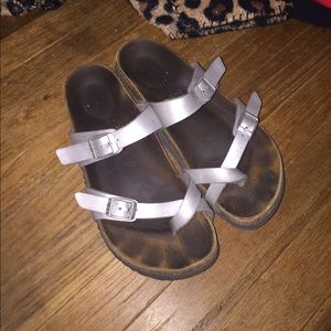 Silver birkenstocks