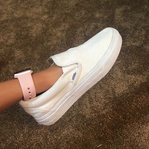 White slip on vans