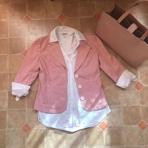 Red and white striped blazer