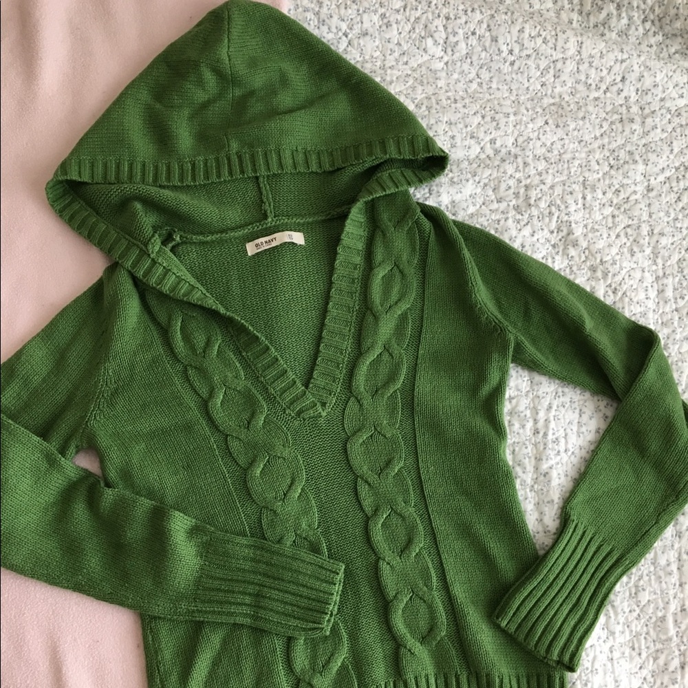 Old Navy Green Pullover Sweater with Hood