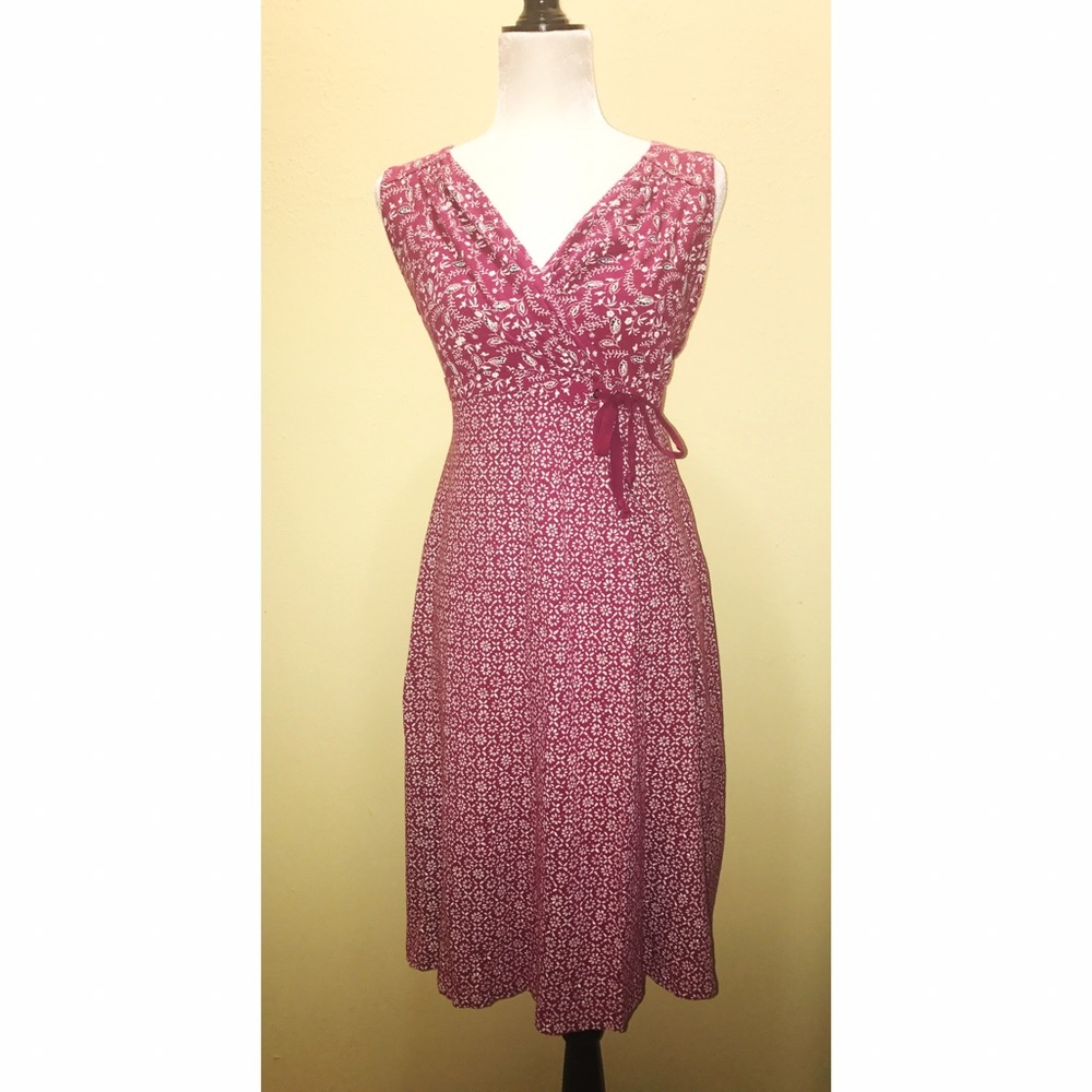 EDDIE BAUER Outdoor Large Faux Wrap Dress Pink - Picture 1 of 4