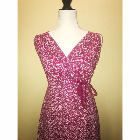 EDDIE BAUER Outdoor Large Faux Wrap Dress Pink - Picture 2 of 4