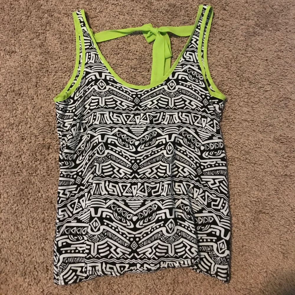 Black and white open back top