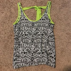 Black and white open back top