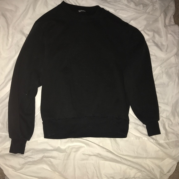 Plain black crewneck sweatshirt - Picture 2 of 4