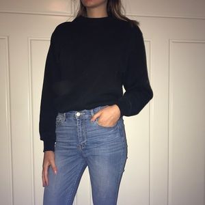 Plain black crewneck sweatshirt