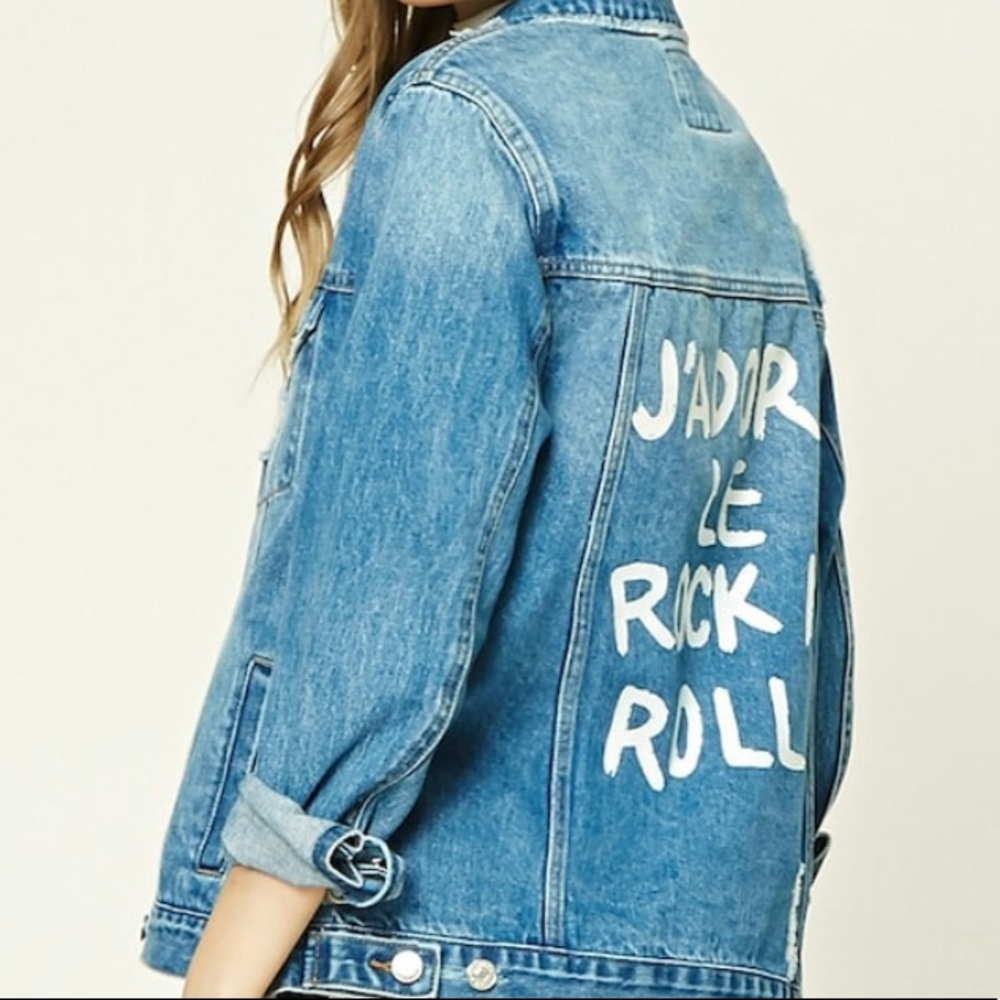 Denim distressed jacket