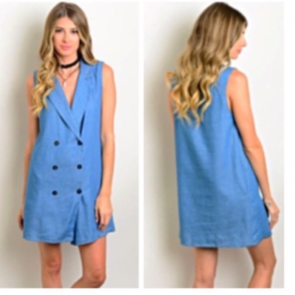 Denim Tuxedo Dress
