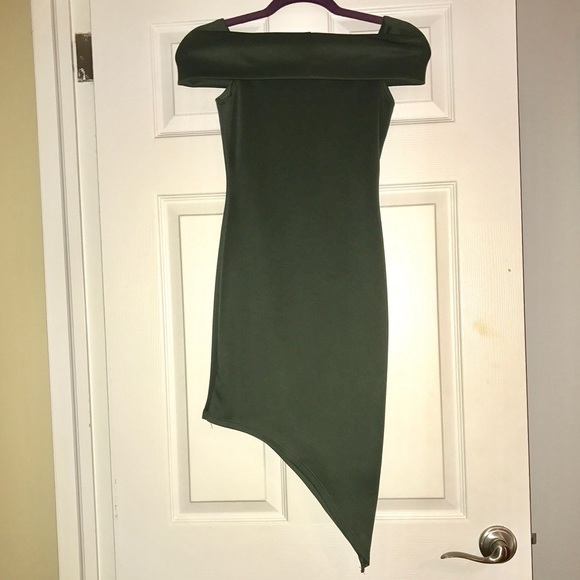 UK2LA Dresses & Skirts - Dark green asymmetrical dress