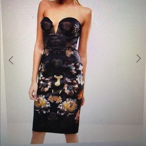 ASOS Floral cupped bandeau midi dress