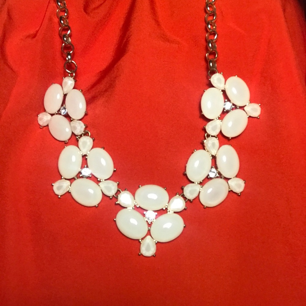 Bold cream and gold necklace