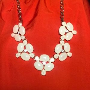 Bold cream and gold necklace